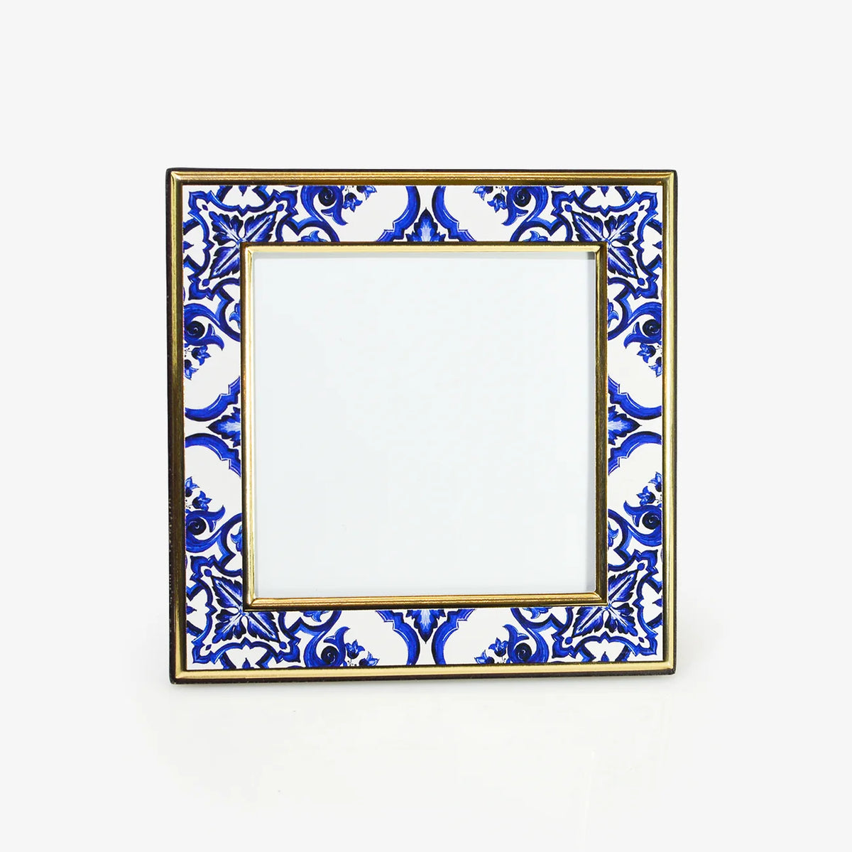 Square Blue & White Photo Frame