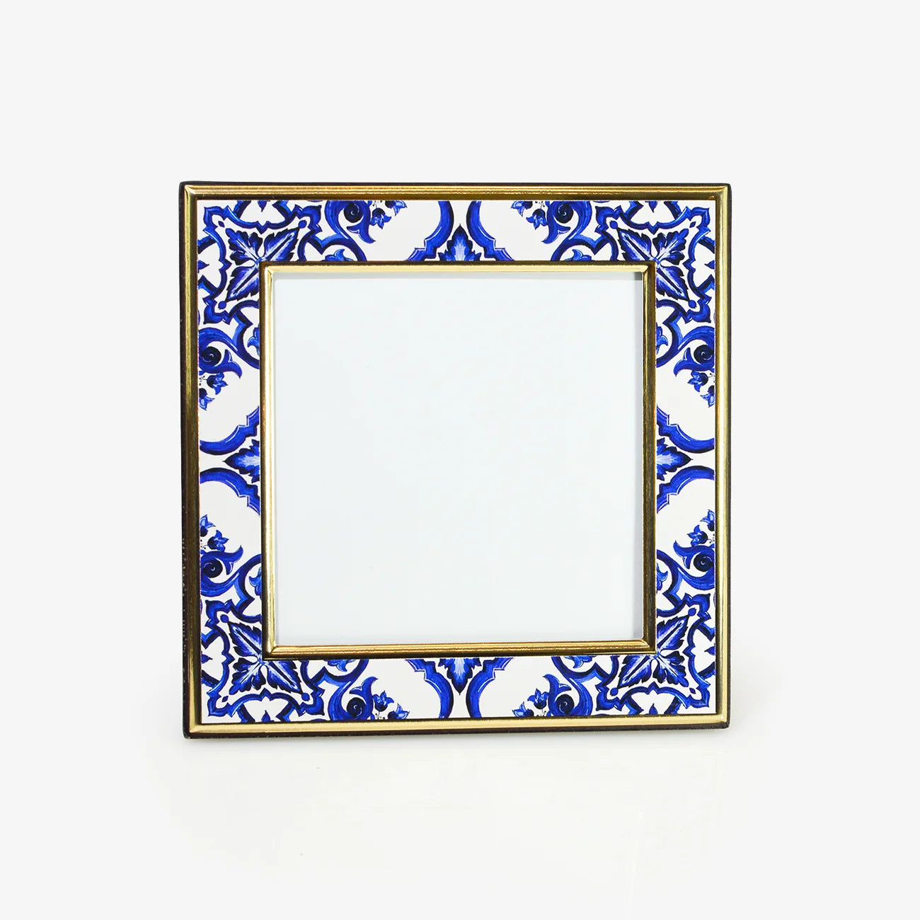 Square blue and white picture frame by My Italian Decor, showcasing a stylish square photo frame with a classic design.