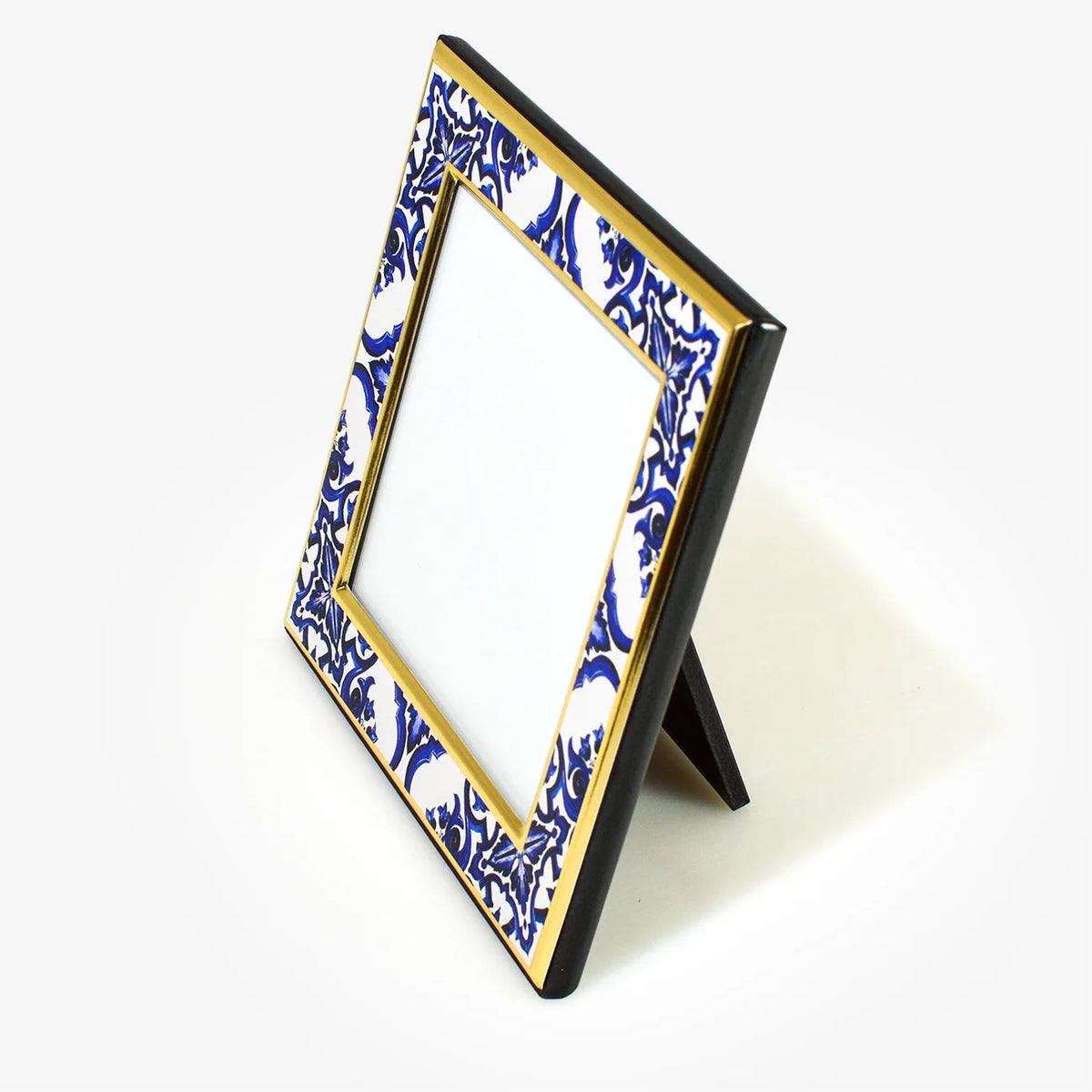 Square Blue & White Photo Frame