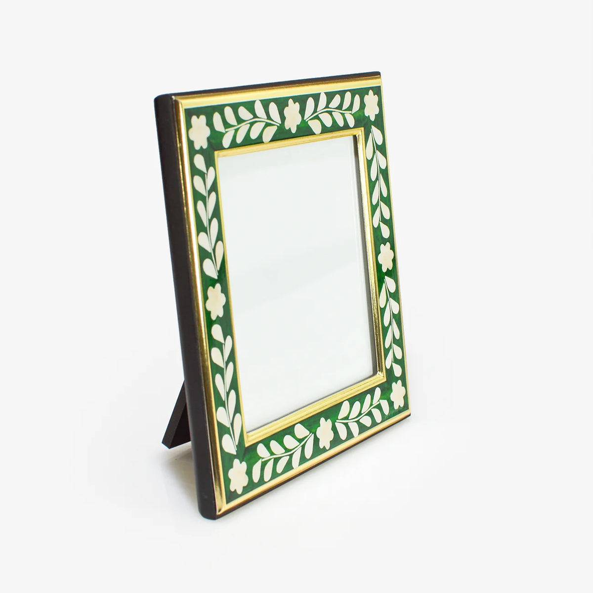 Square Green & White Photo Frame