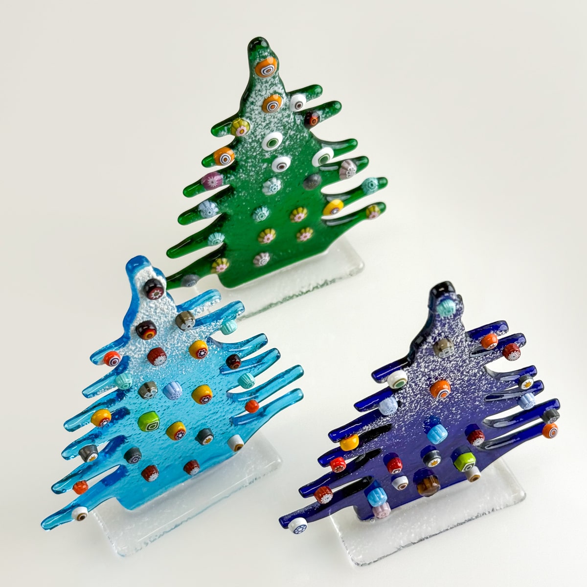 Pine Tree Figurine on Stand -  Murano Glass - Made in Italy