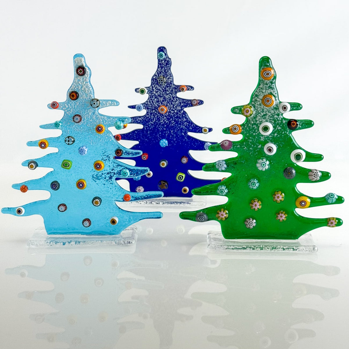 Pine Tree Figurine on Stand -  Murano Glass - Made in Italy