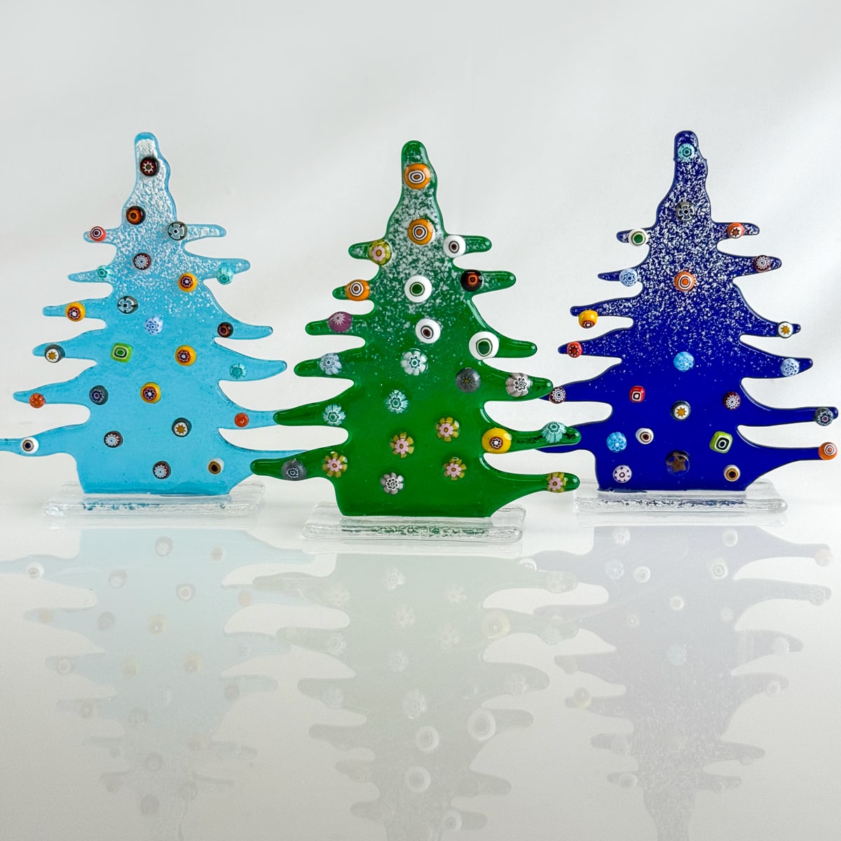 Pine Tree Figurine on Stand -  Murano Glass - Made in Italy