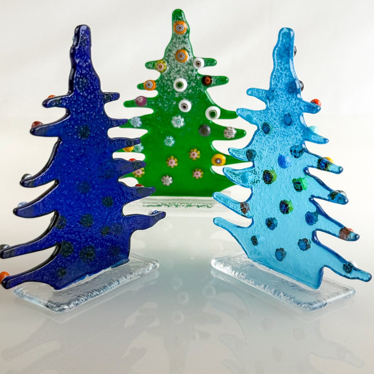 Pine Tree Figurine on Stand -  Murano Glass - Made in Italy