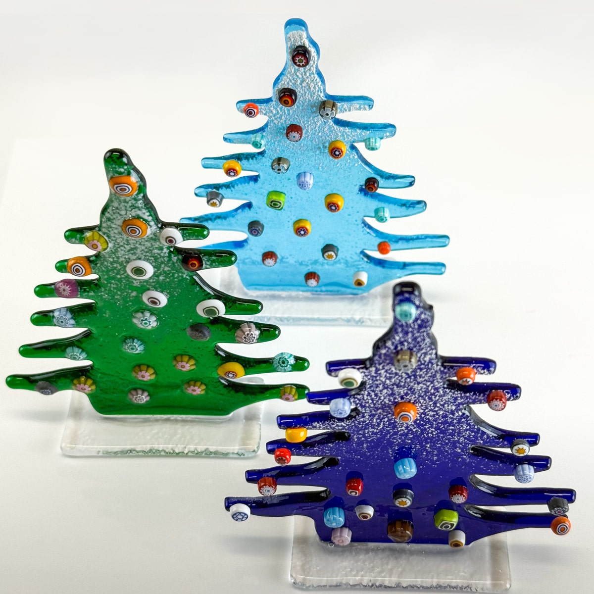 Pine Tree Figurine on Stand -  Murano Glass - Made in Italy