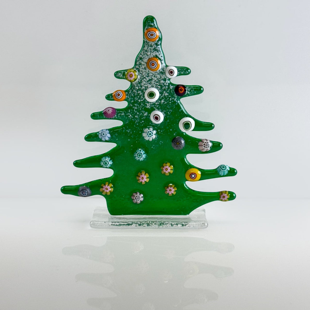 Pine Tree Figurine on Stand -  Murano Glass - Made in Italy