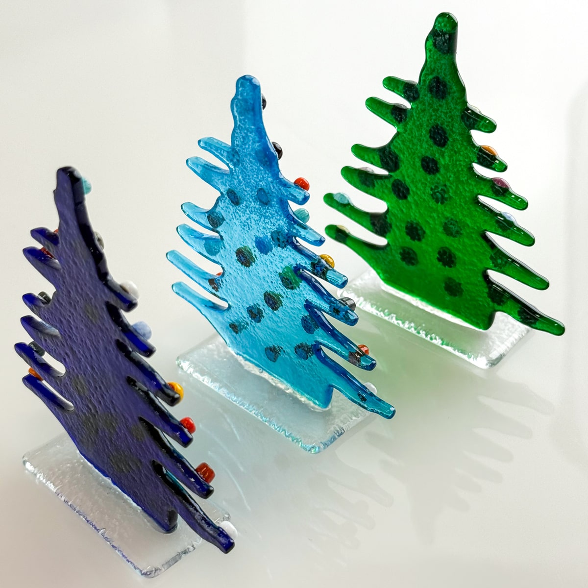 Pine Tree Figurine on Stand -  Murano Glass - Made in Italy