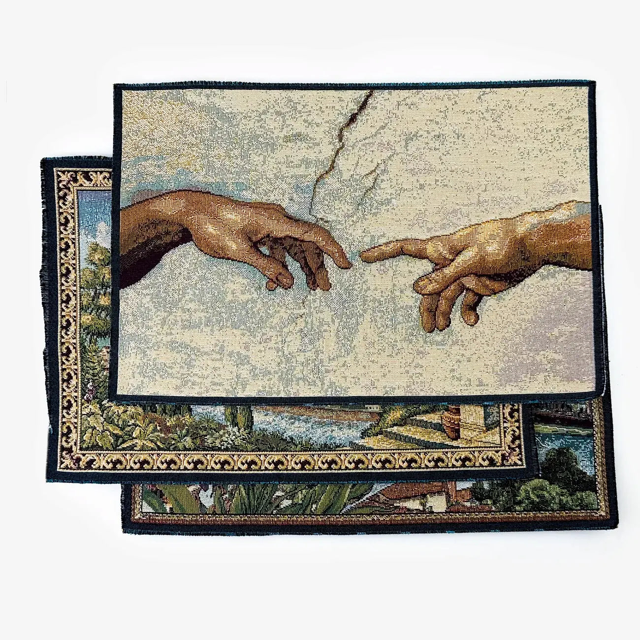 Handmade decorative rectangular tapestry by My Italian Decor, featuring intricate Italian-inspired patterns for home decor.