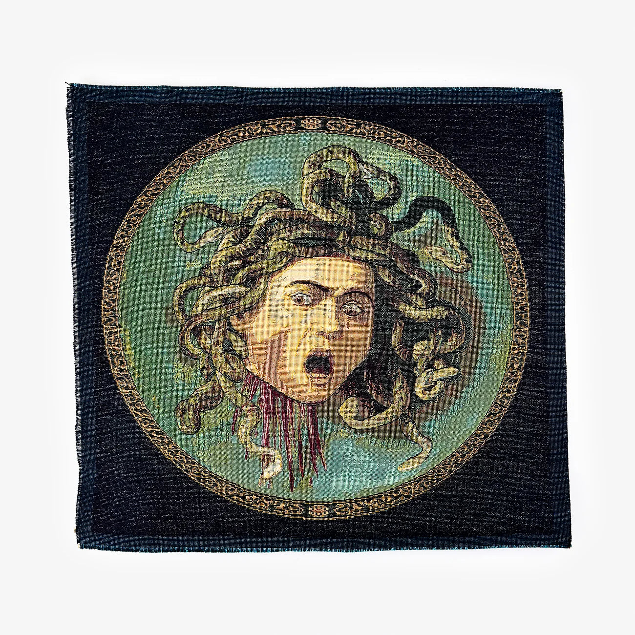 Square handmade decorative tapestry by My Italian Decor featuring intricate patterns, perfect for home and garden decor.