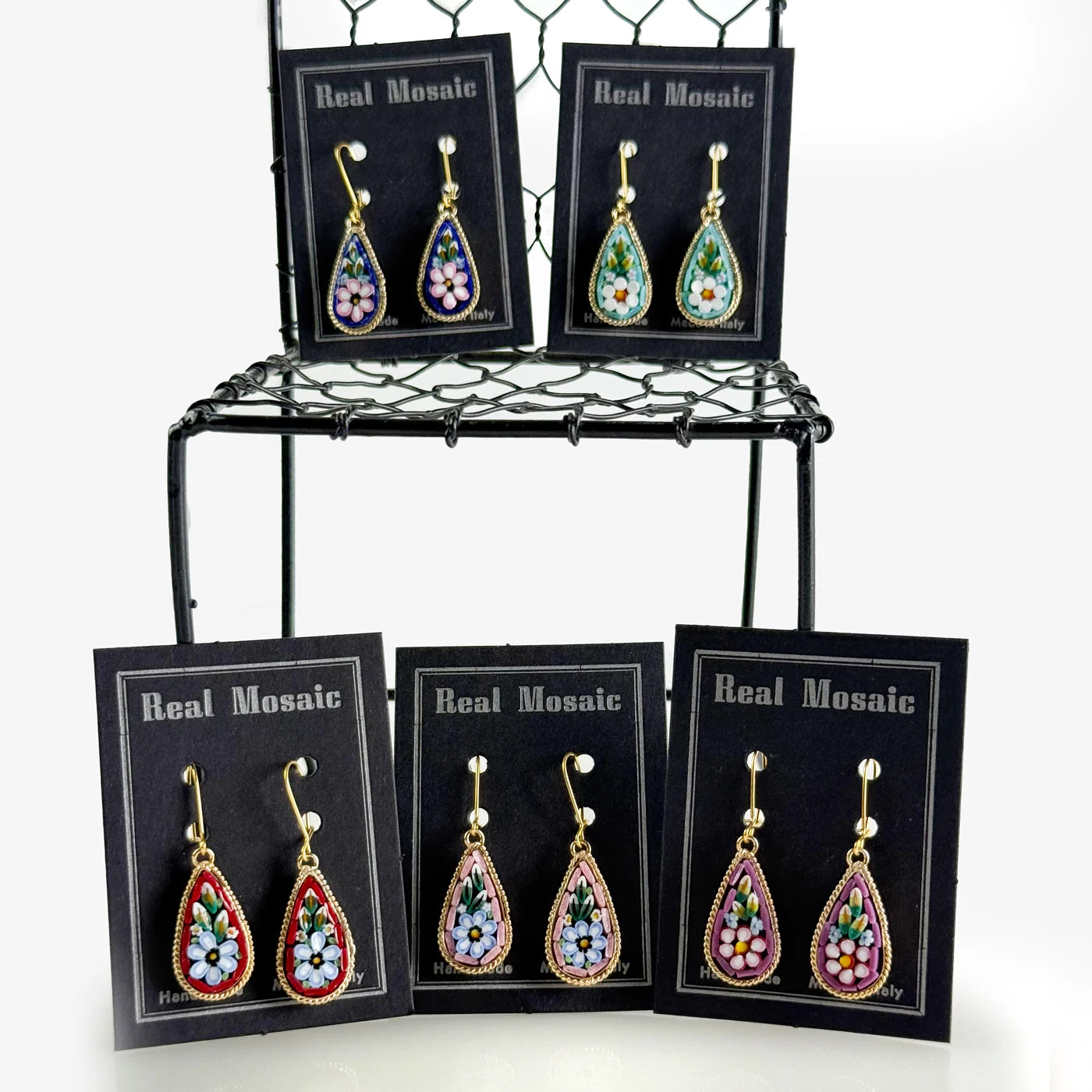 Large Teardrop Florentine Mosaic Earring - My Italian Decor