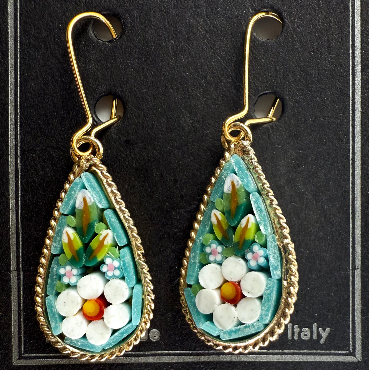 Large Teardrop Florentine Mosaic Earring - My Italian Decor