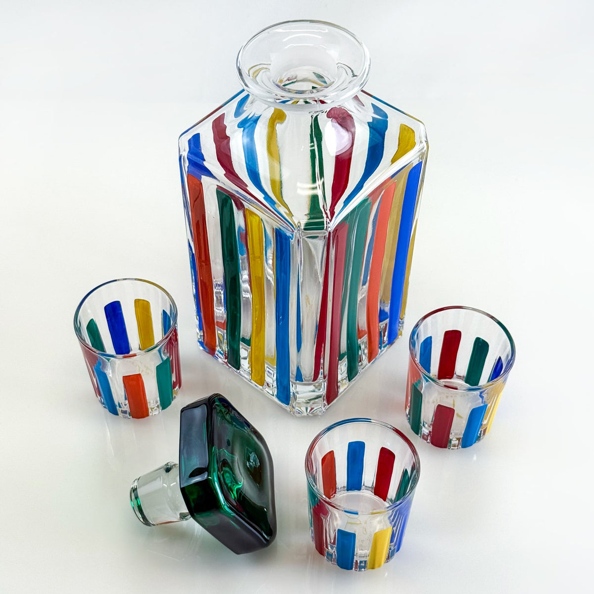 Italian Crystal Timeless Decanter - Multicolor Opaque Glass