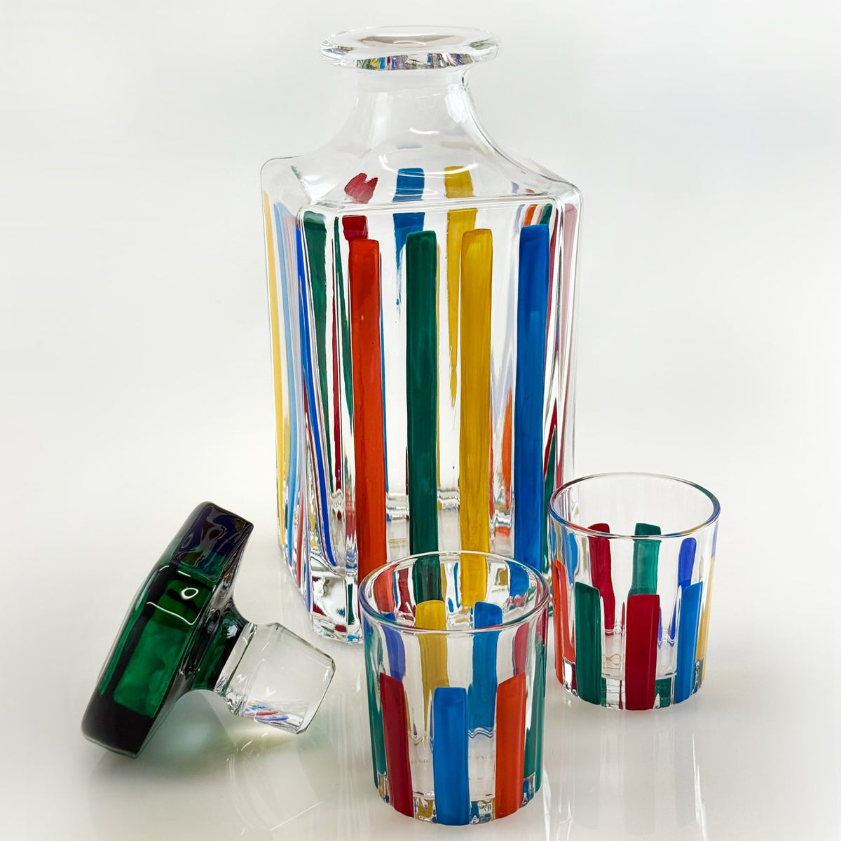 Italian Crystal Timeless Decanter - Multicolor Opaque Glass