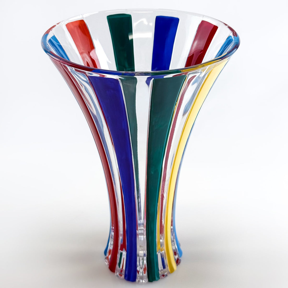 Large Crystal Vase - Timeless Multicolor Opaque, Hand Painted