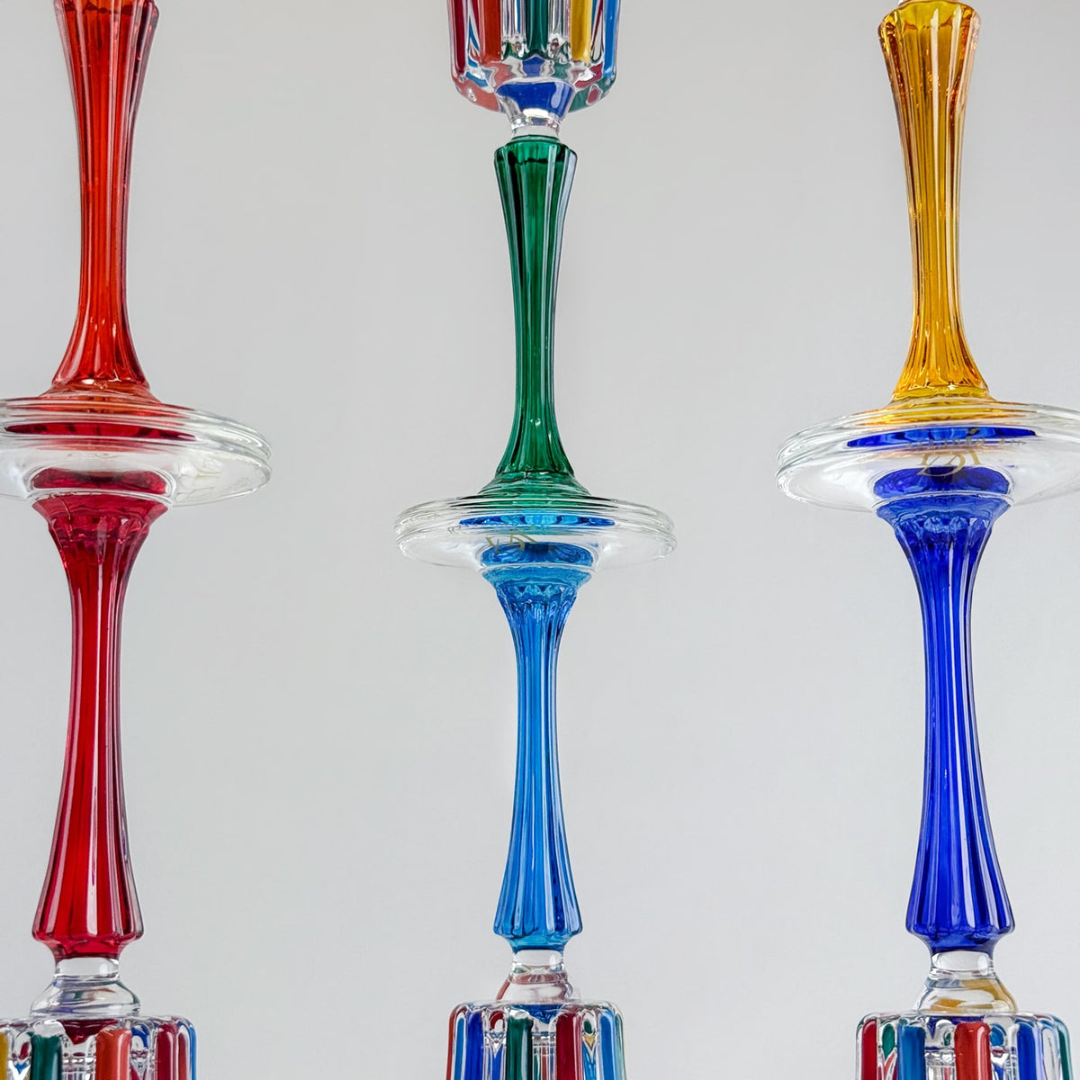 Set of 2 Champagne Glasses - Timeless Multicolor Opaque