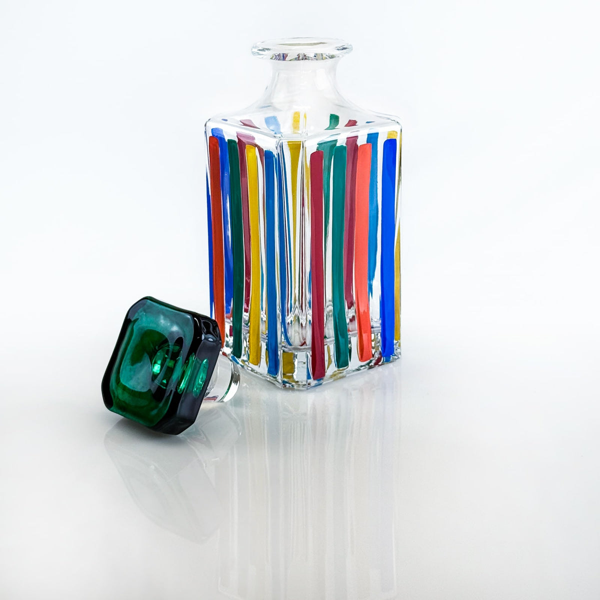 Italian Crystal Timeless Decanter - Multicolor Opaque Glass