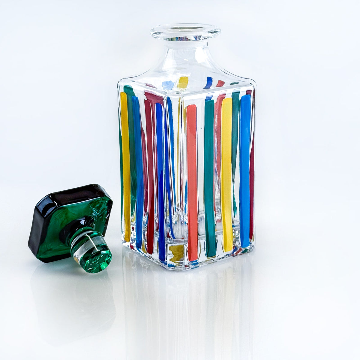 Italian Crystal Timeless Decanter - Multicolor Opaque Glass