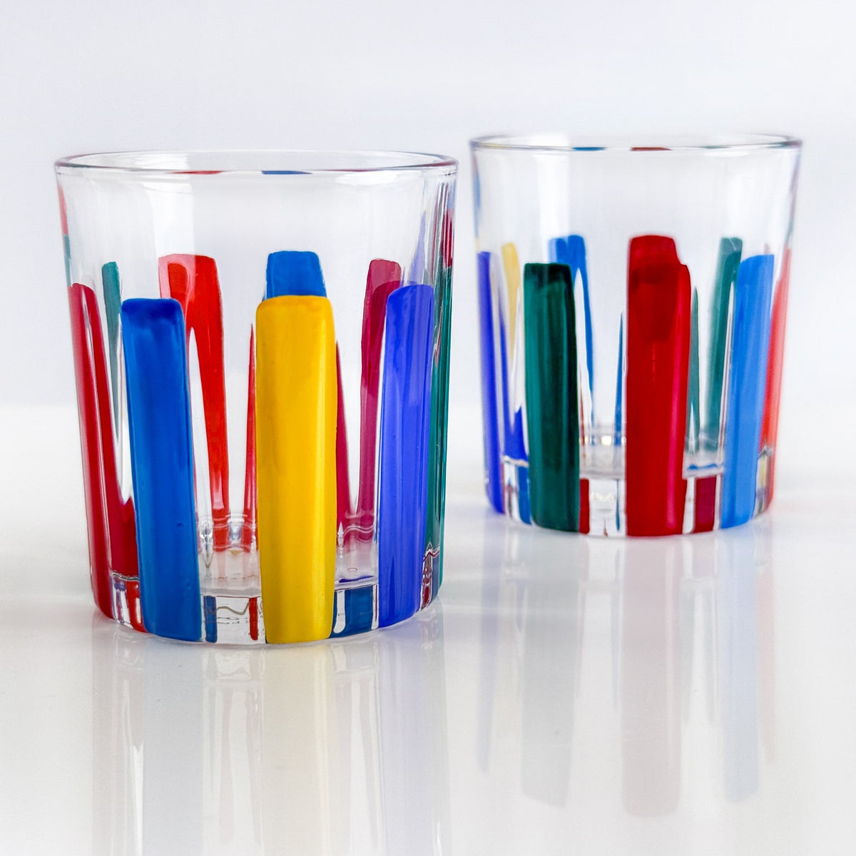 Set of 6 Crystal Shot Glasses, Timeless Multicolor Opaque