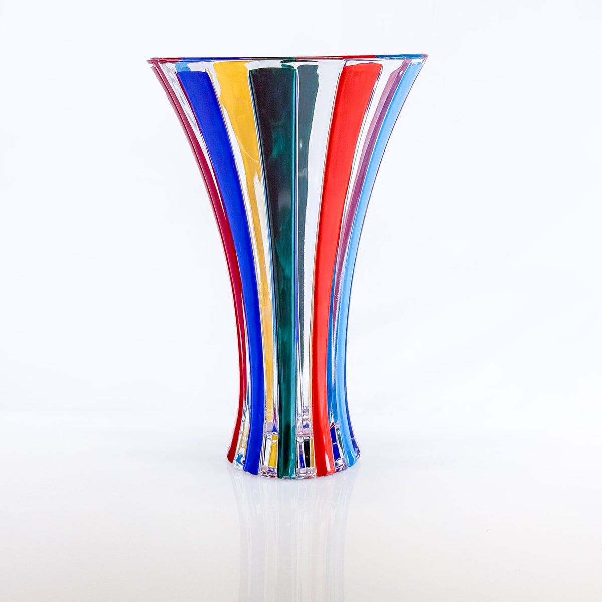 Large Crystal Vase - Timeless Multicolor Opaque, Hand Painted