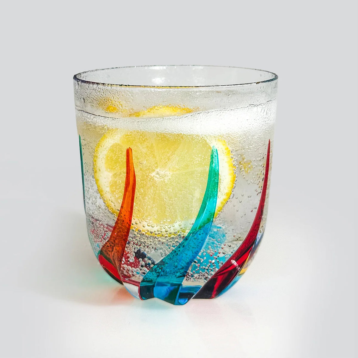 Trix Short Drink Glasses, Hand-Painted Italian Crystal, Set of 2
