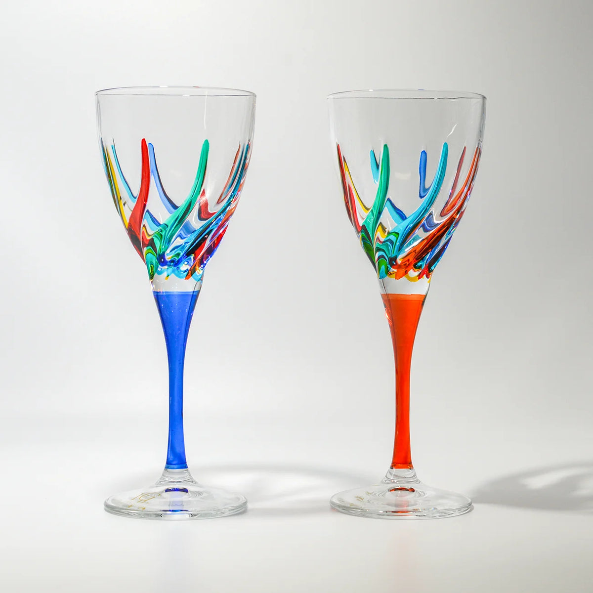 Set of 2 Venetian Crystal Wine Glasses – Trix Collection