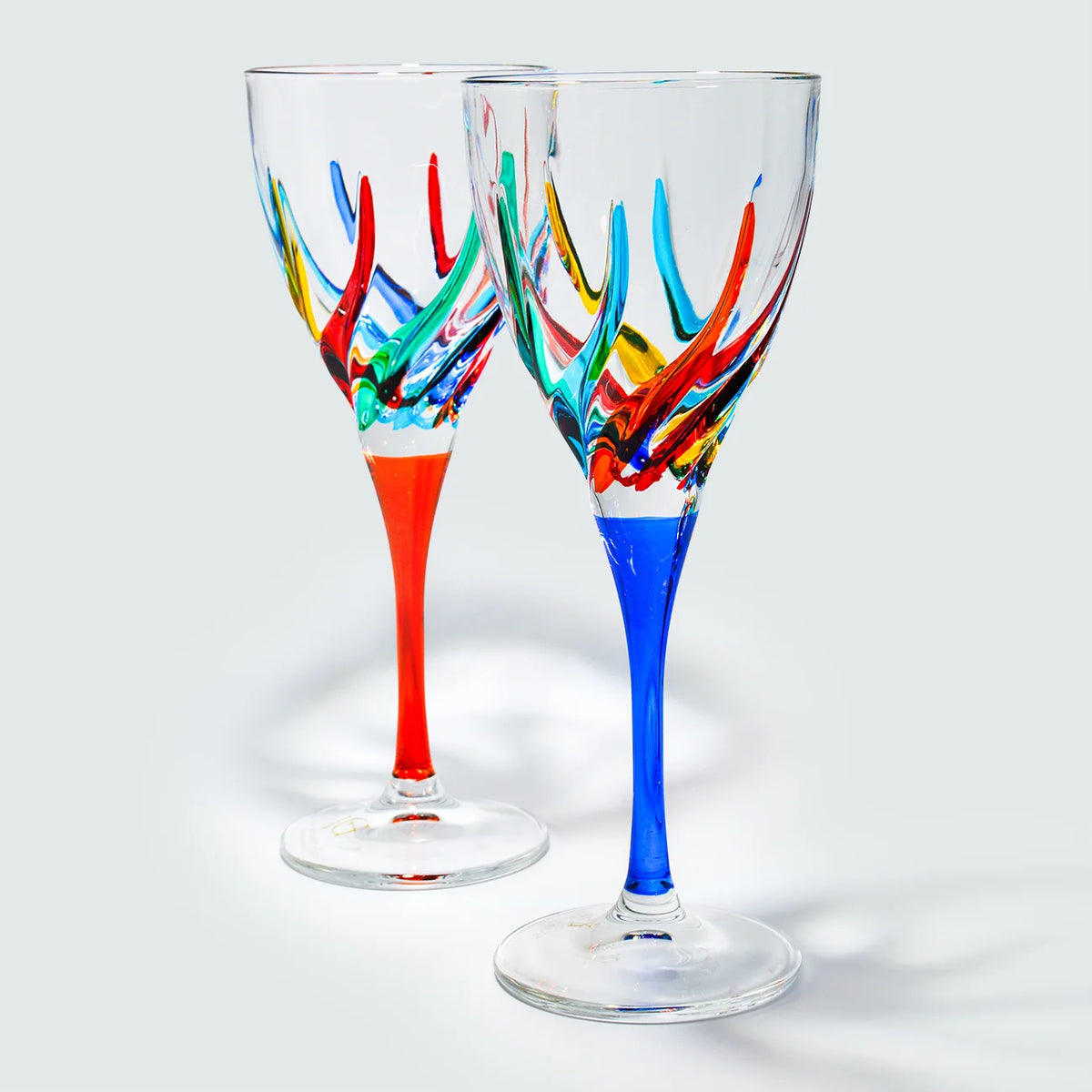 Set of 2 Venetian Crystal Wine Glasses – Trix Collection