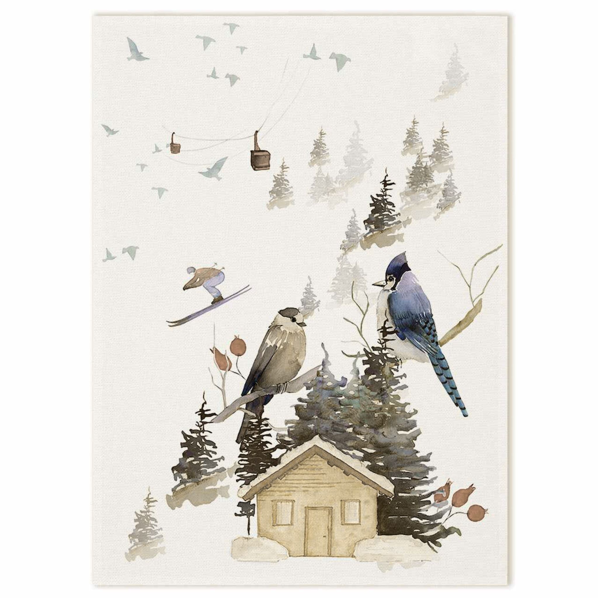 Winter Holiday Kitchen Towel, 100% Linen, Made in Italy - My Italian Decor