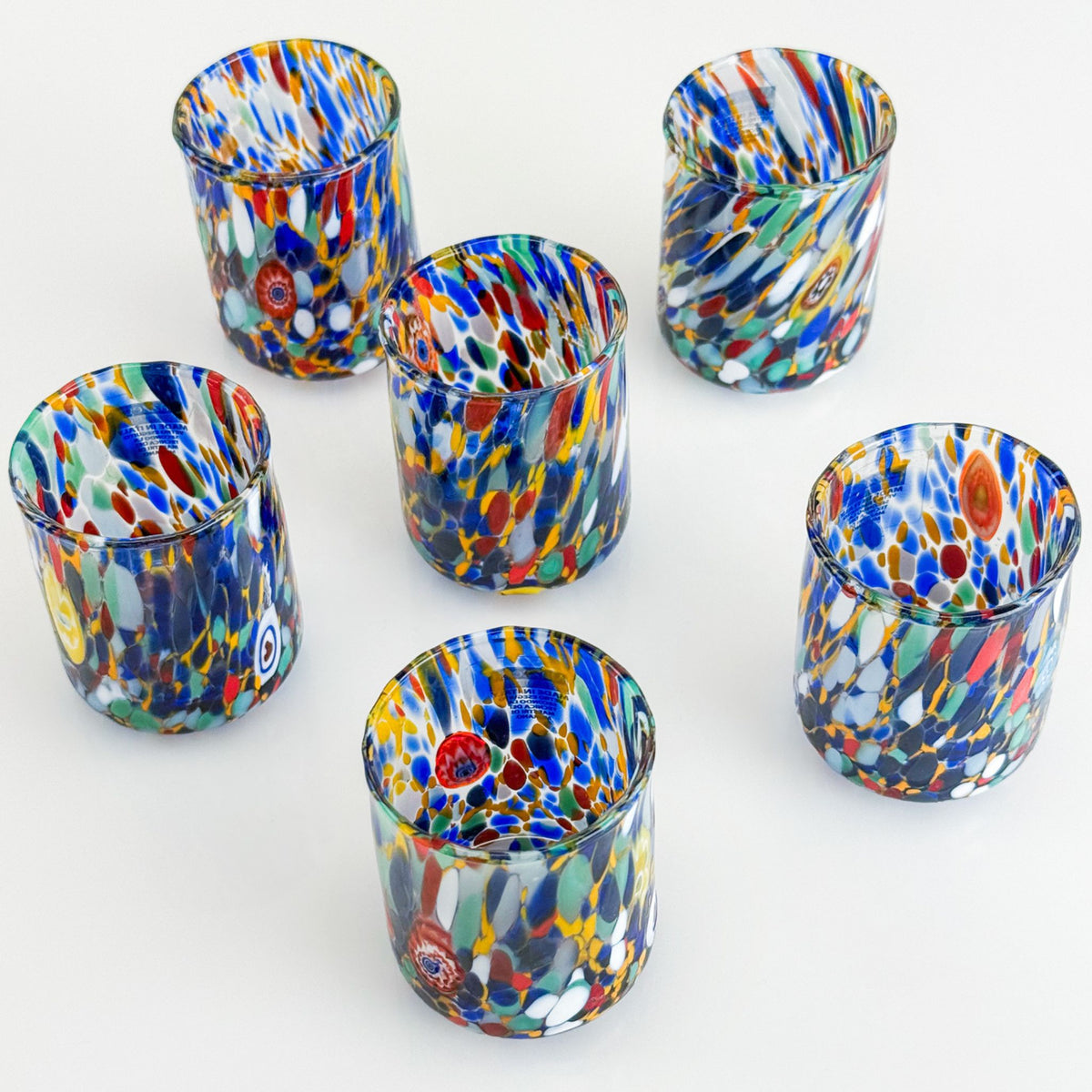 Confetti Shot Glasses - Set of 6 - Made in Italy
