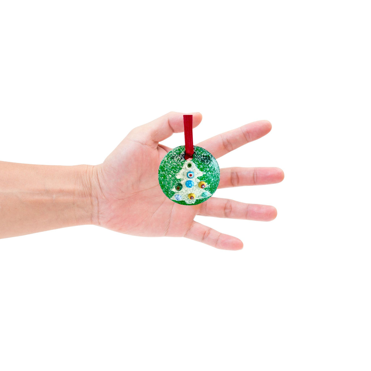 Mini Glass Disc Ornament - Millefiori Tree