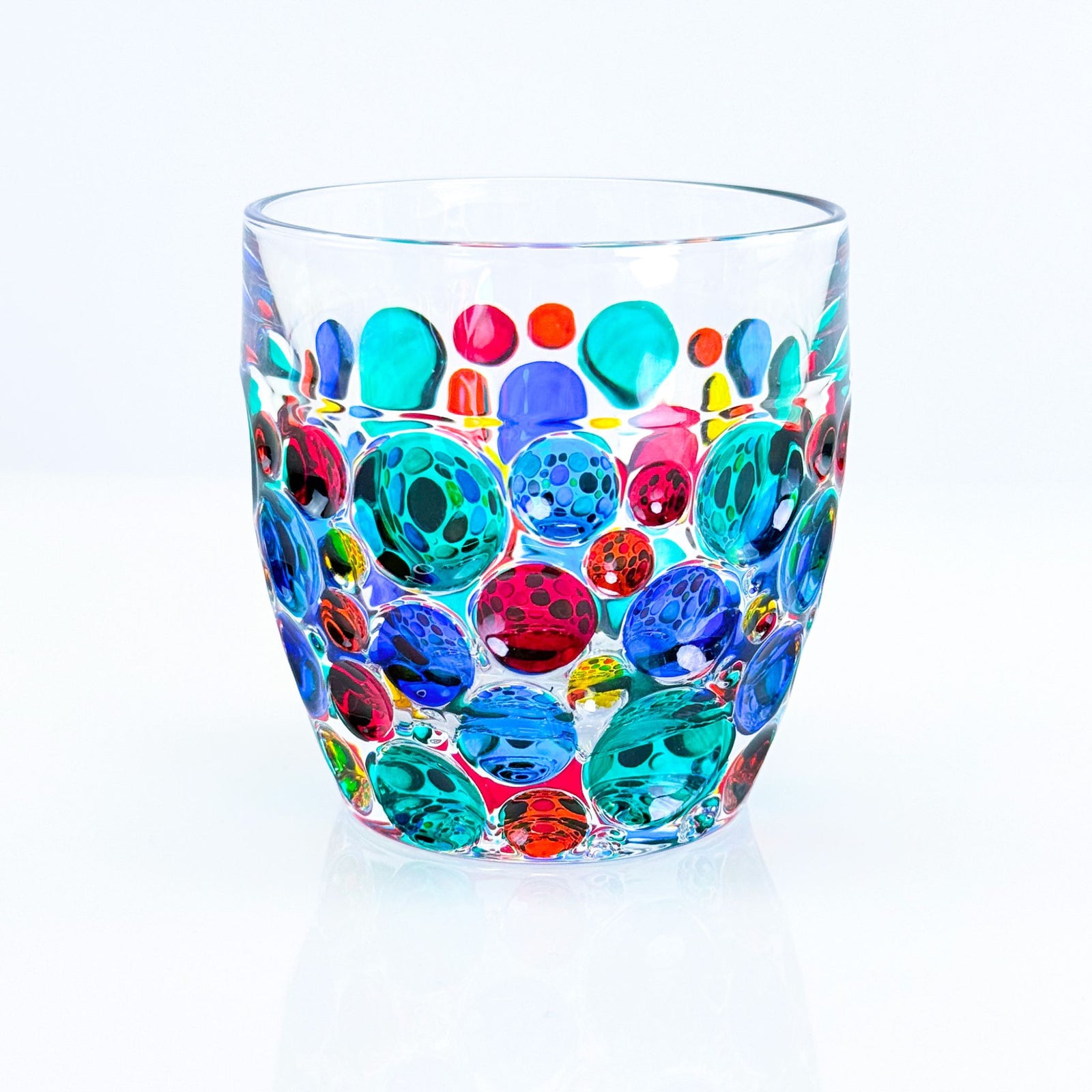 Set of 2 DZ Lisboa Italian crystal tumblers with Lisboa design, clear short drinking glasses for beverages.