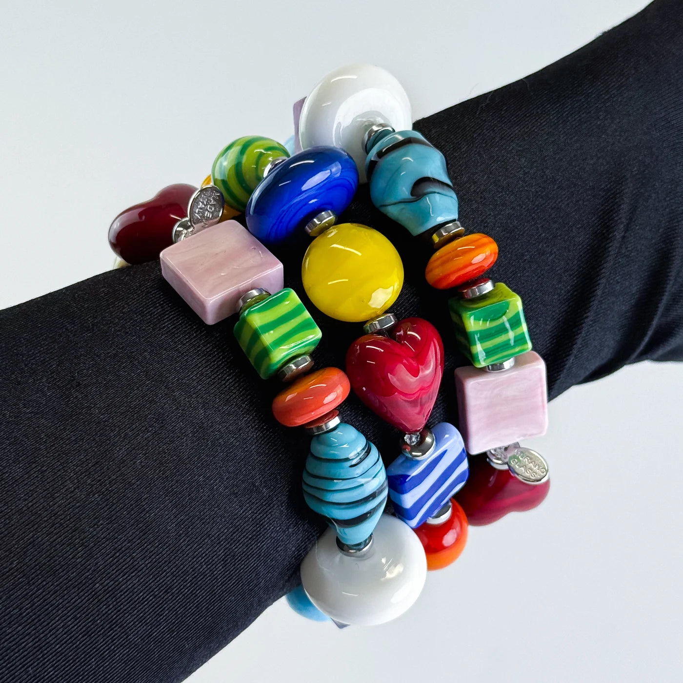 Venetian Vibe glass beaded bracelet by Corte Murrine featuring colorful hand-crafted Italian beads.