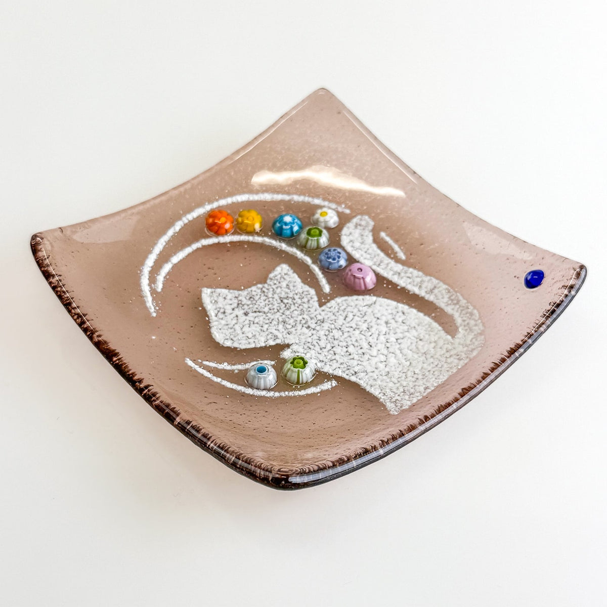 Kitty Cat Catch-All Dish, Small or Medium, Murano Glass
