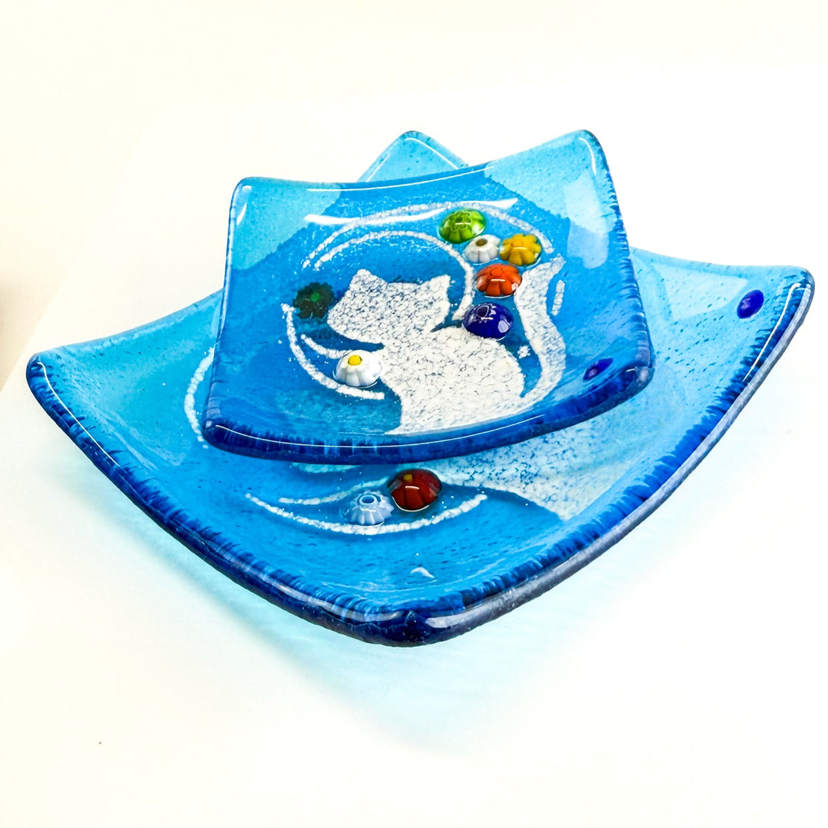 Kitty Cat Catch-All Dish, Small or Medium, Murano Glass
