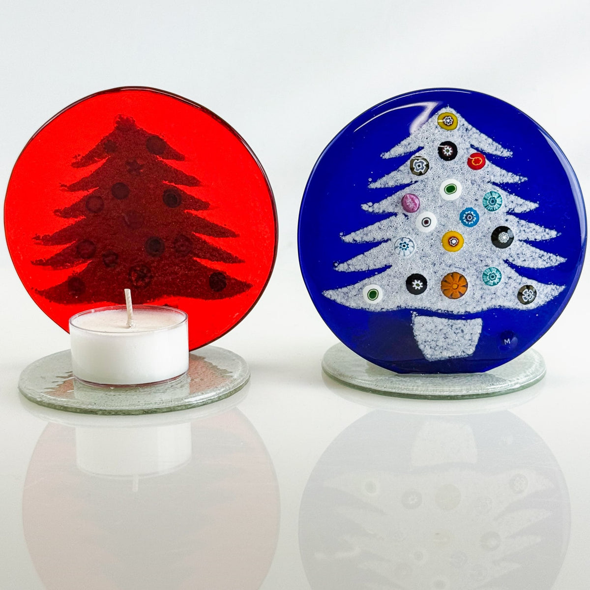 Murano Glass Votive Holder - Christmas Tree - Made in Italy