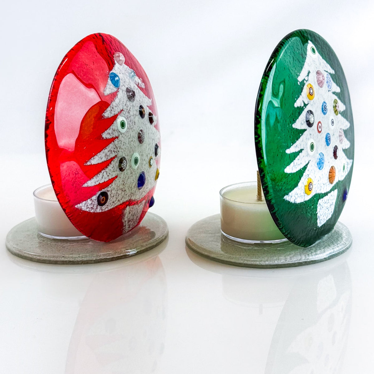 Murano Glass Votive Holder - Christmas Tree - Made in Italy