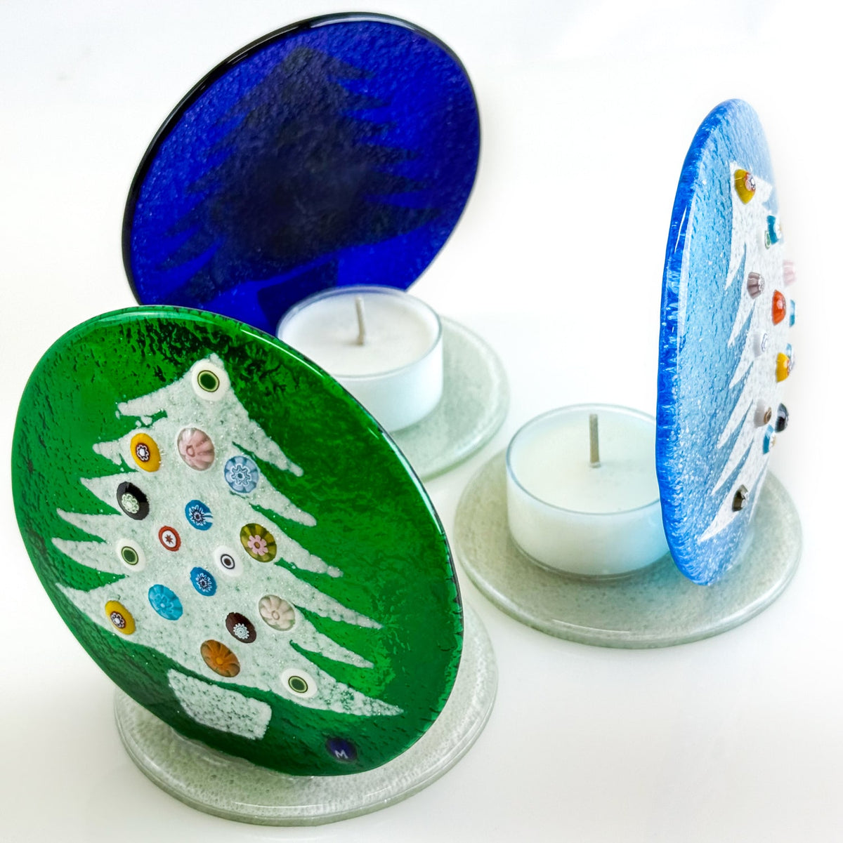 Murano Glass Votive Holder - Christmas Tree - Made in Italy