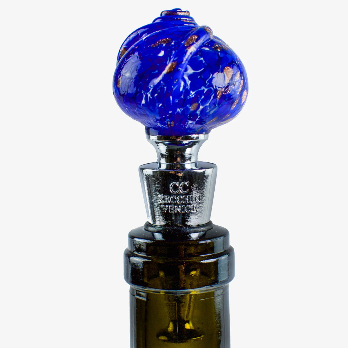 Murano glass wine stopper with a rose design, elegant and colorful, perfect for preserving wine bottles.