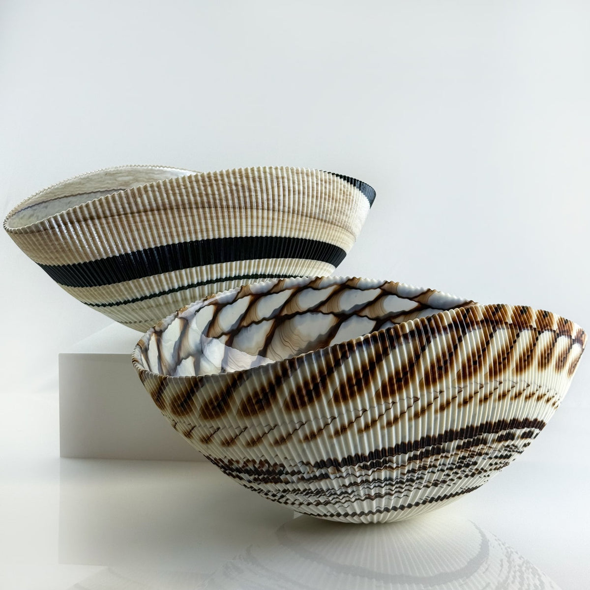 Murano Glass Large 17" Shell Decorative Bowl, Made in Italy