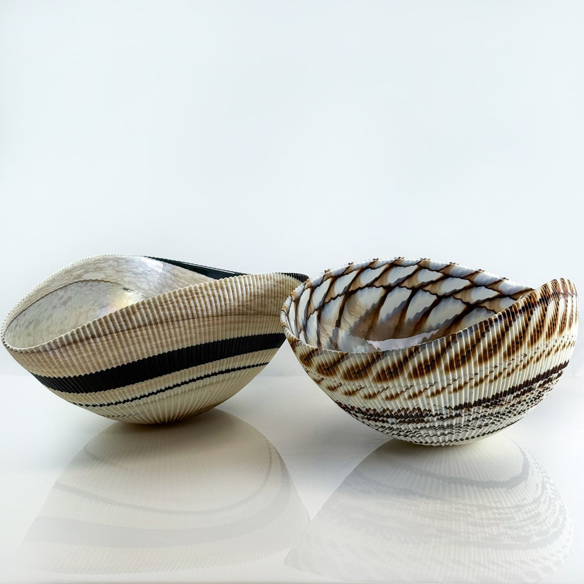 Murano Glass Large 17" Shell Decorative Bowl, Made in Italy