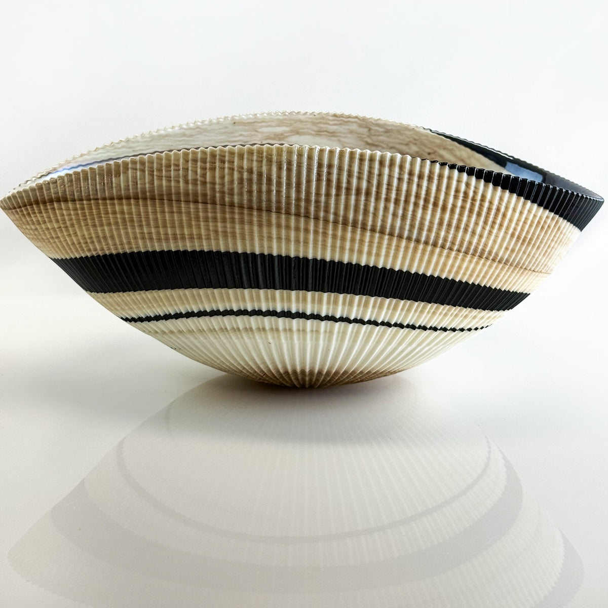 Murano Glass Large 17" Shell Decorative Bowl, Made in Italy