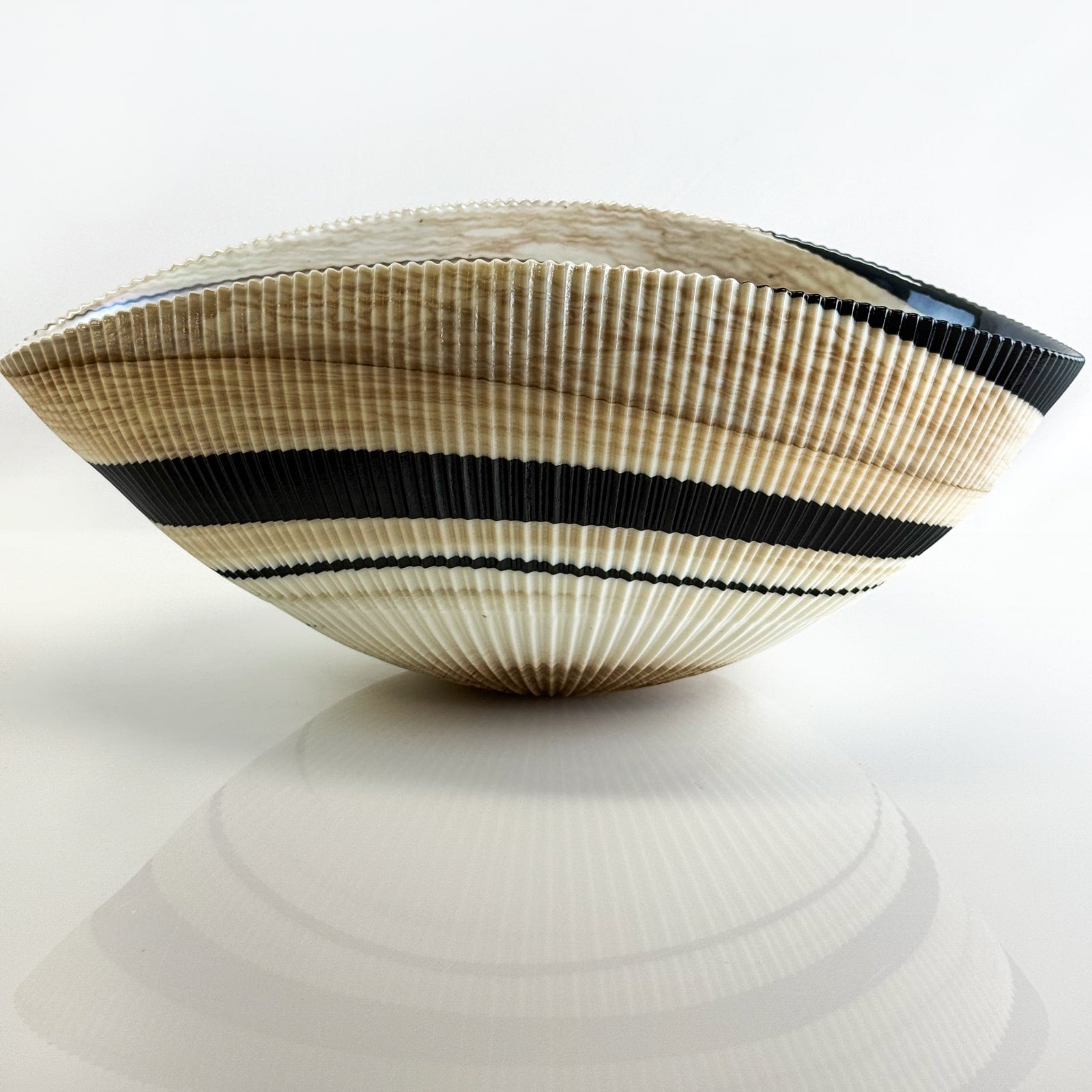 Large Murano glass shell-shaped decorative bowl, 17 inches, crafted in Italy, with vibrant, colorful glass art by My Italian Decor.
