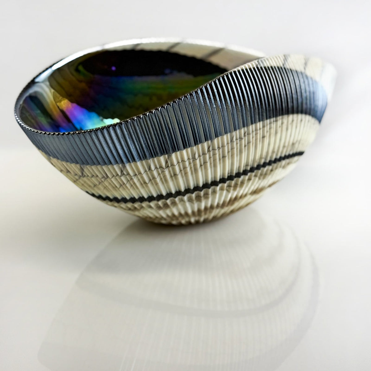 Murano Glass 12" Medium Shell Bowl, Made in Italy