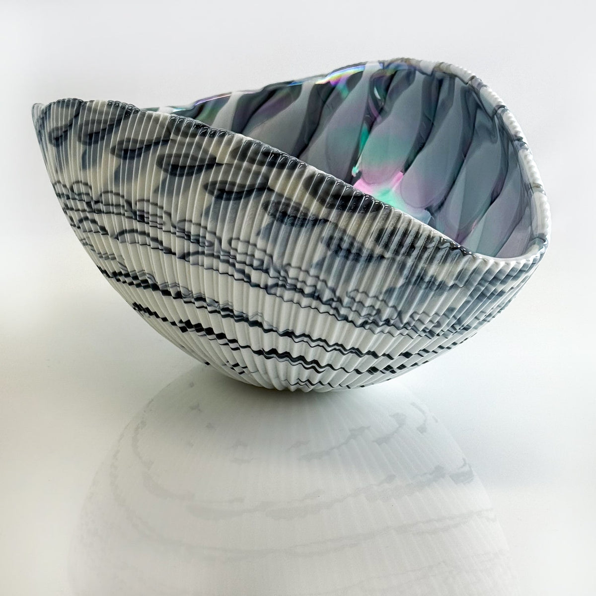 Murano Glass 12" Medium Shell Bowl, Made in Italy