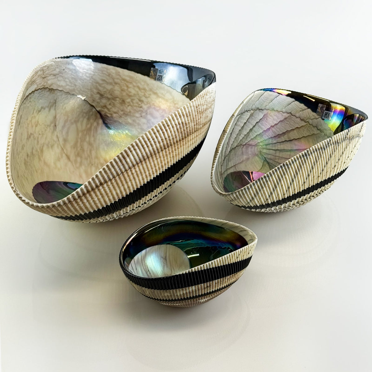 Murano Glass 12" Medium Shell Bowl, Made in Italy