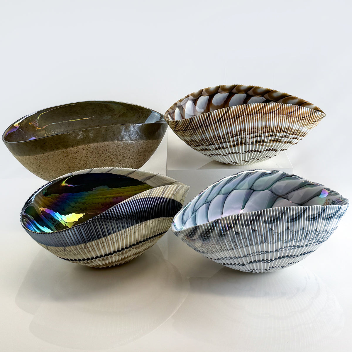 Murano Glass 12" Medium Shell Bowl, Made in Italy