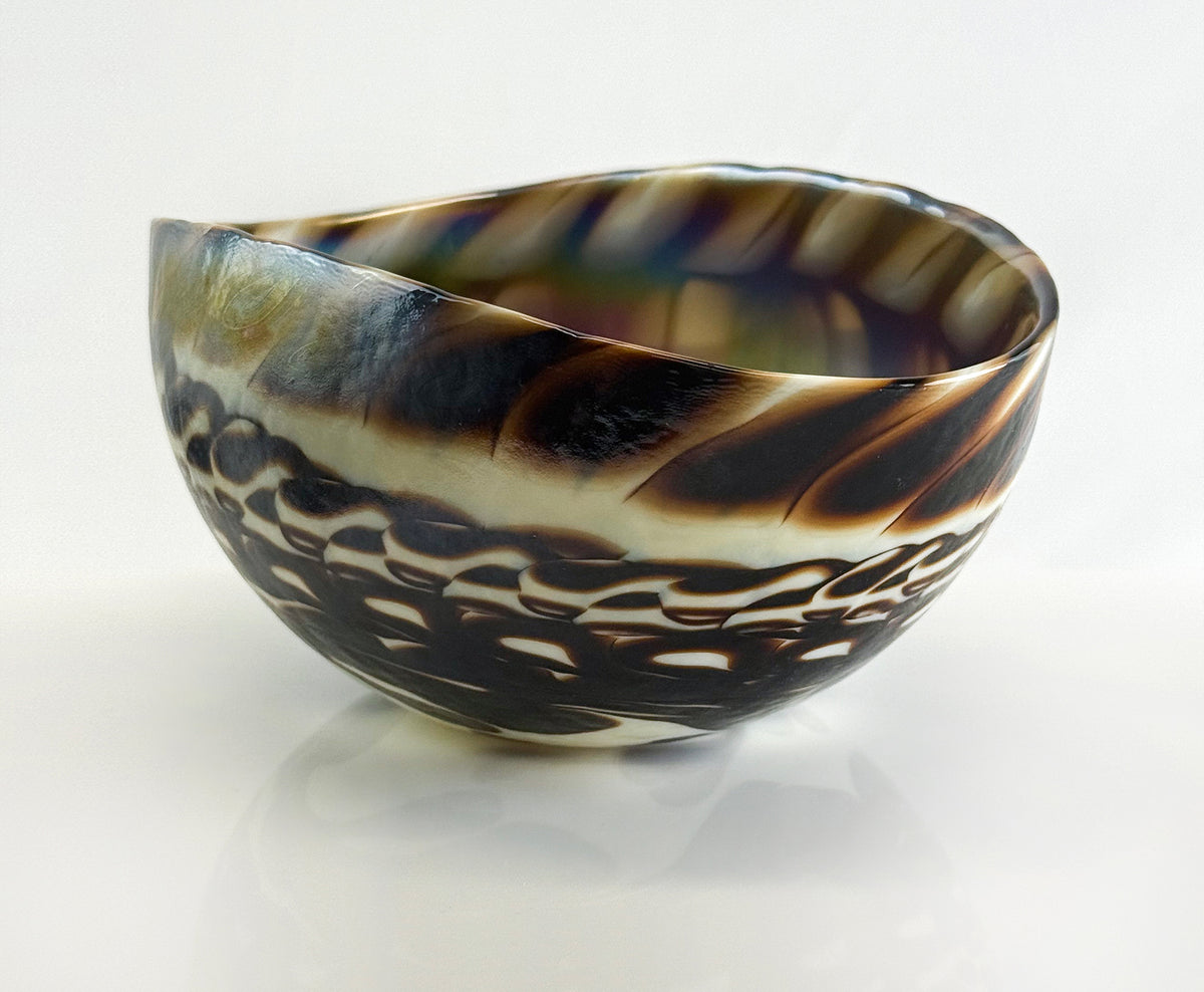 Murano Glass 6" Folded Shell Small Bowl, Made in Italy - My Italian Decor