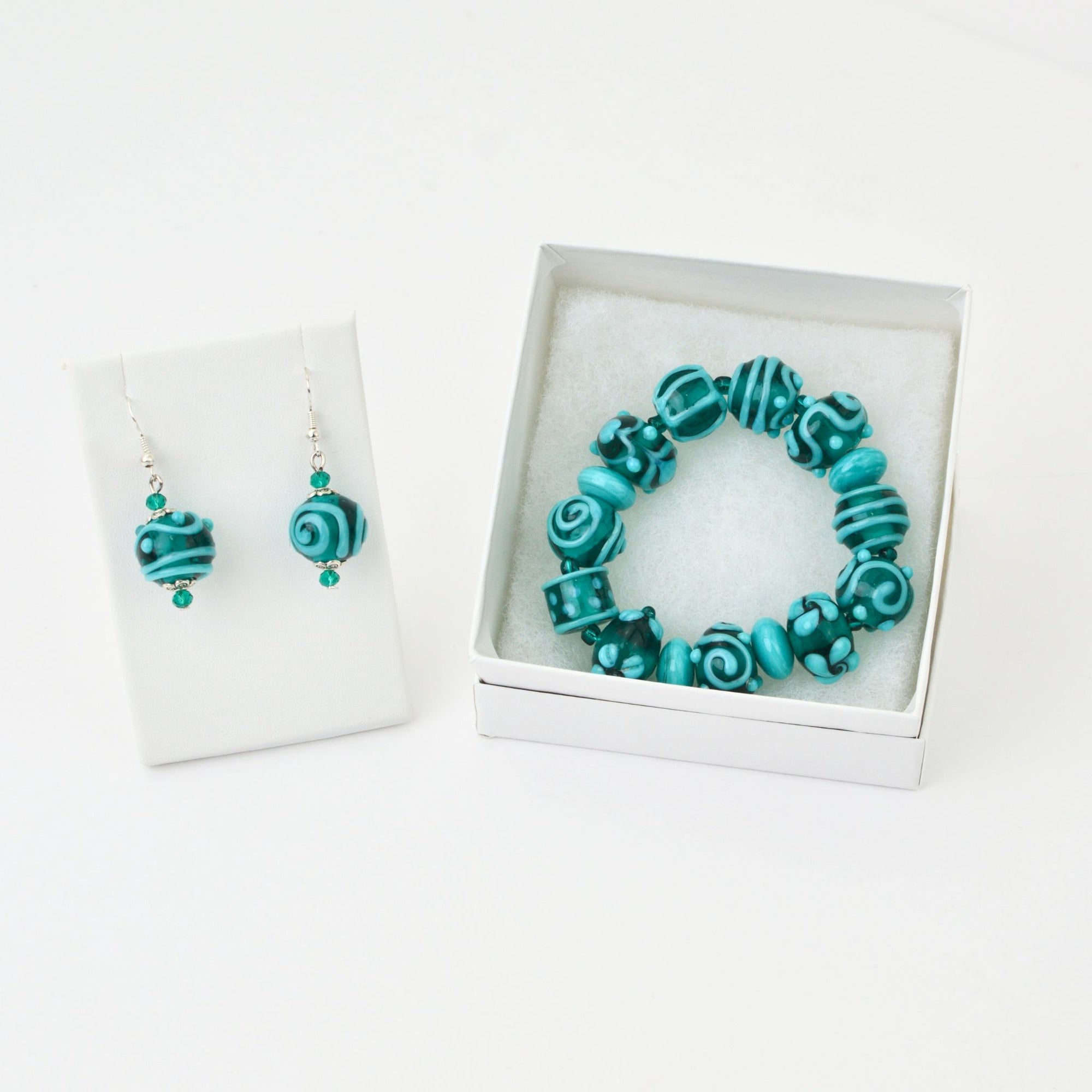 Aurora Bracelet and Earrings, Turquoise, Handcrafted in Italy - My Italian Decor
