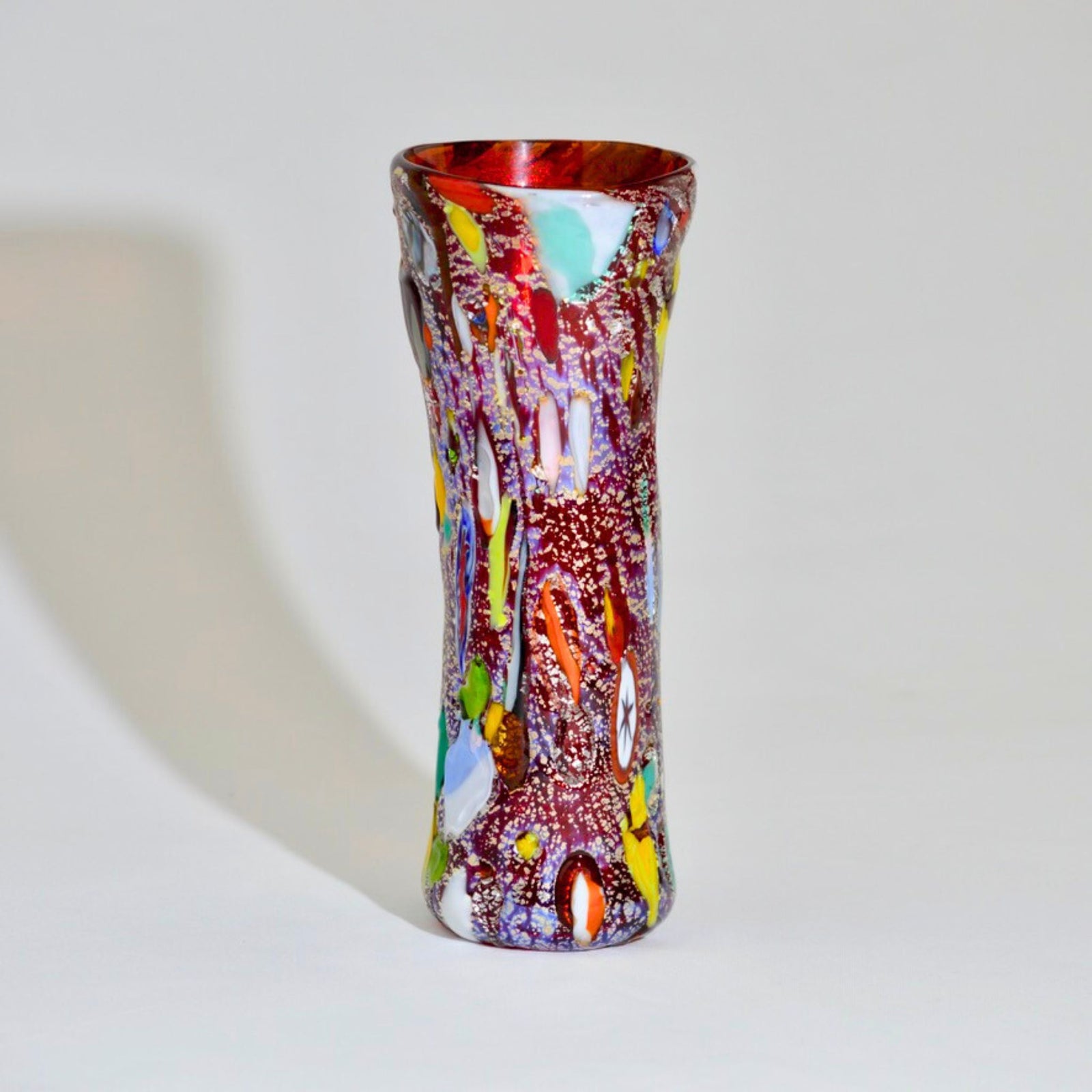 Murano Glass Bud Vase - Asst Colors - Alta Silver Foil - My Italian Decor