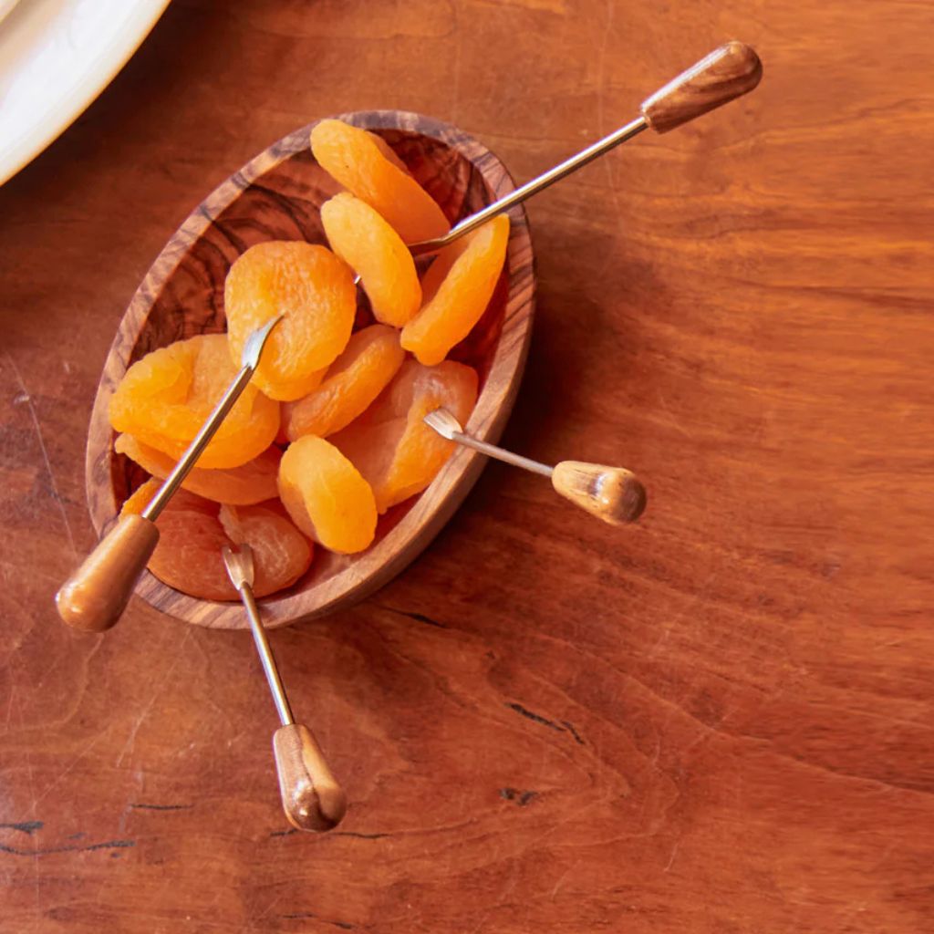 Italian Olivewood Aperitivo Bowls and Forks Sets