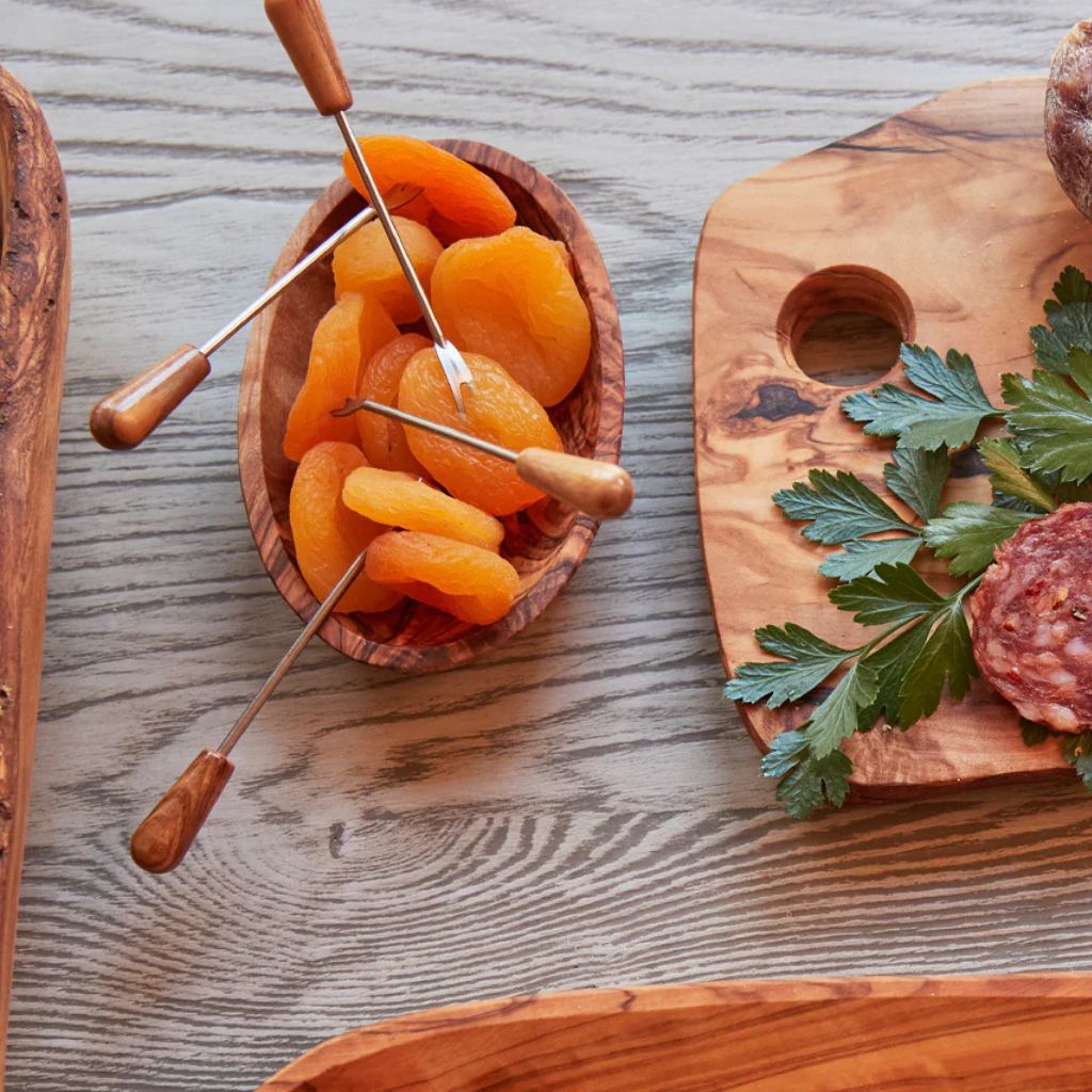 Italian Olivewood Aperitivo Bowls and Forks Sets